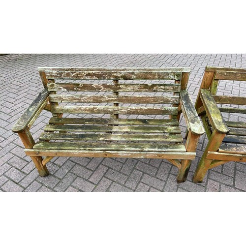 241 - TWO USED GARDEN BENCHES BOTH NEED WORK