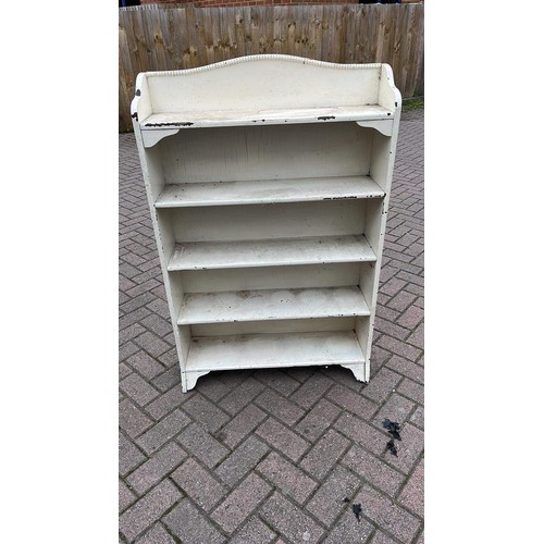 242 - OAK BOOK SHELVE PAINTED WHITE