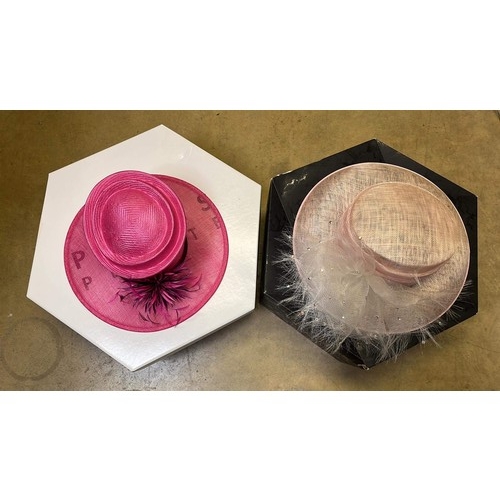 211 - TWO LADIES HATS IN PINK AND CREAM