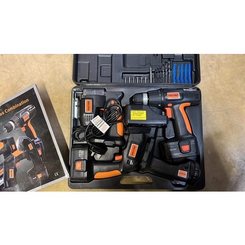 189 - CHALLENGE 14.4 VOLT CORDLESS COMBINATION POWER TOOL KIT UNUSED SEE PICTURES