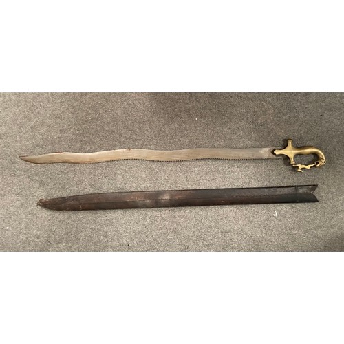 248 - vintage Indian sword with brass grip handle