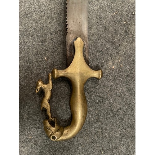 248 - vintage Indian sword with brass grip handle