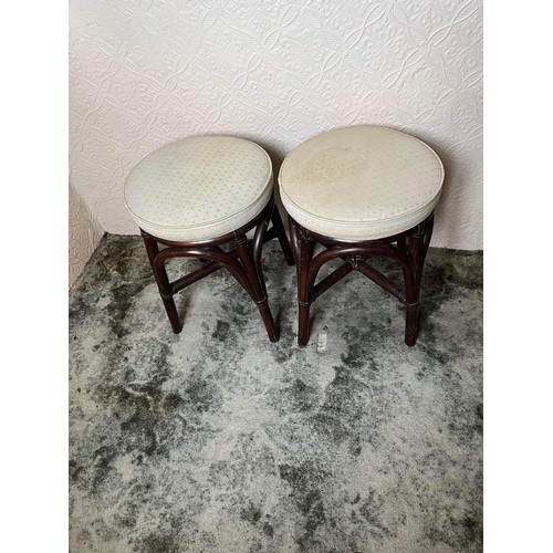 285 - TWO BAMBOO STOOLS