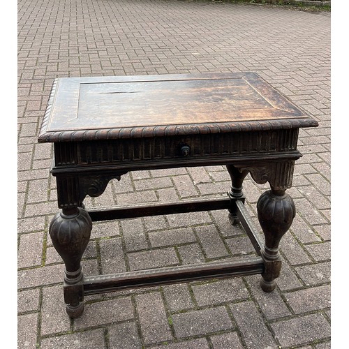 316 - OAK JACOBEAN STYLE SIDE TABLE SEE ALL PICTURES