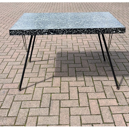 333 - Retro kitchen table with black marble effect top