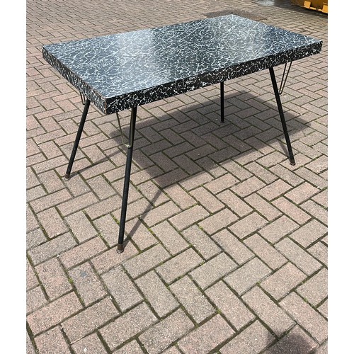 333 - Retro kitchen table with black marble effect top