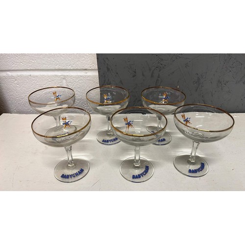 402 - 6 BABYCHAM GLASSES