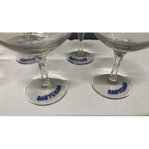 402 - 6 BABYCHAM GLASSES