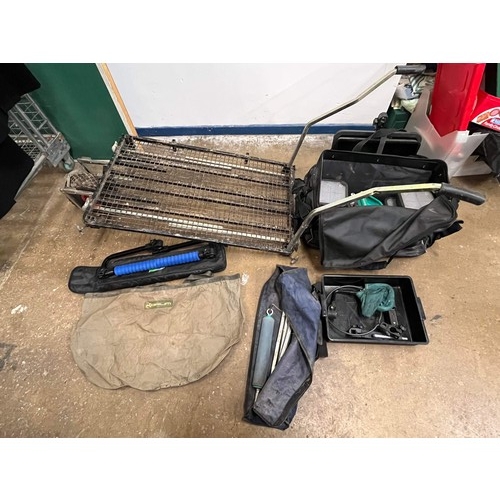 299 - Large collection of fishing equipment to include trolley & more