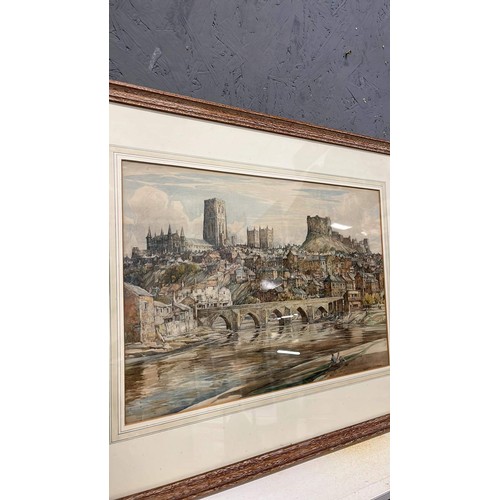 108 - FRAMED AND GLAZED WATER COLOUR OF A CATHEDRAL BY J C MOODY