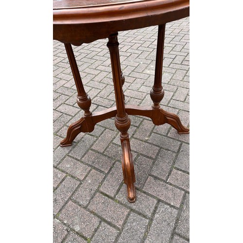 170 - INLAID TOP ROUND OCCASIONAL TABLE