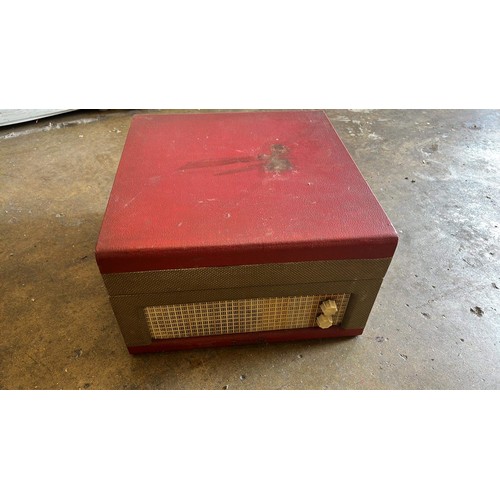 147 - RED CASED DANSETTE MAJOR RECORD PLAYER