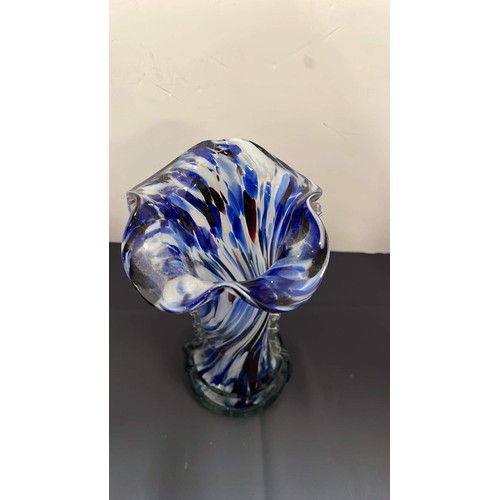 143 - TALL MERANO VASE IN BLUE