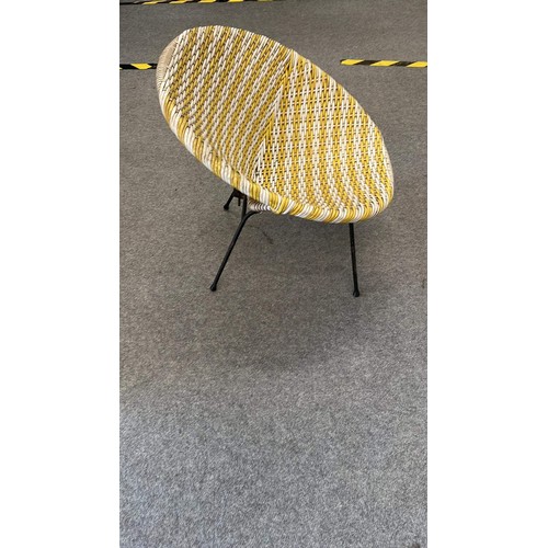 145 - CHILDS RETRO WOVEN CHAIR IN YELLOW