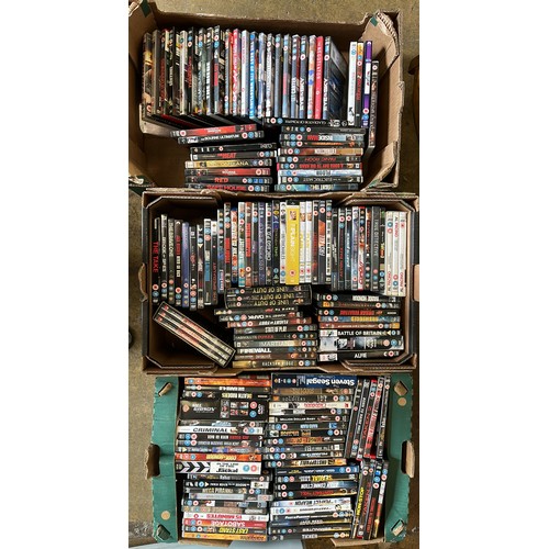 181 - THREE BOXES OF DVDS MOVIES