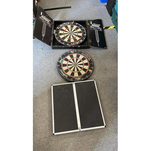 202 - TWO DART BOARDS AND CASES