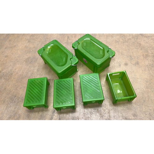 229 - GREEN CRAFT STORAGE BOXES