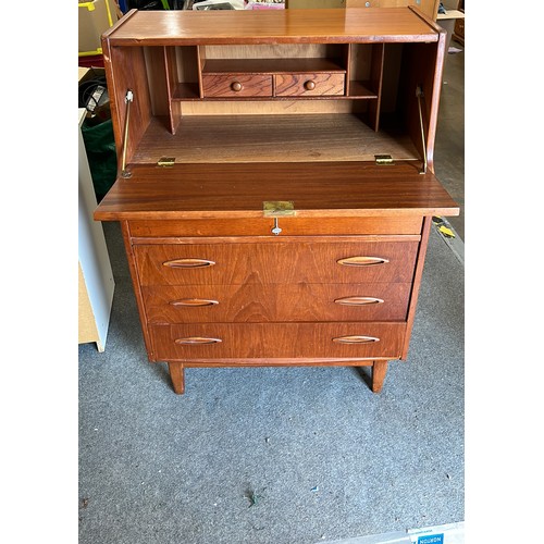 319 - TEAK THREE DRAWER DESK