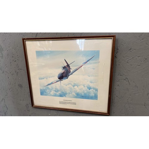 136 - TWO FRAMED SPITFIRE AND HURRICANE PRINTS USED