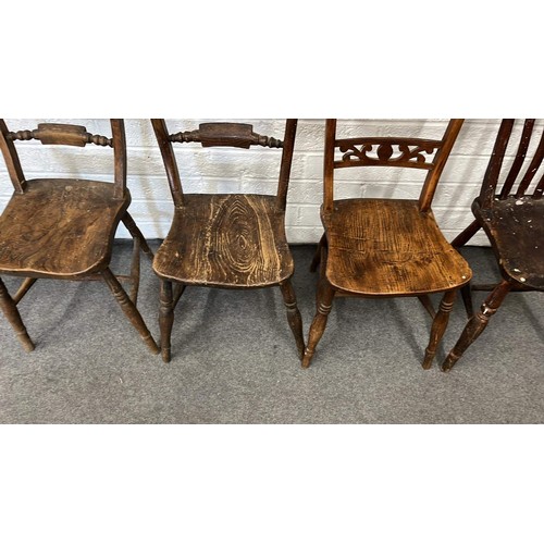 182 - FOUR VICTORIAN COUNTRY FARM HOUSE KITCHEN CHAIRS