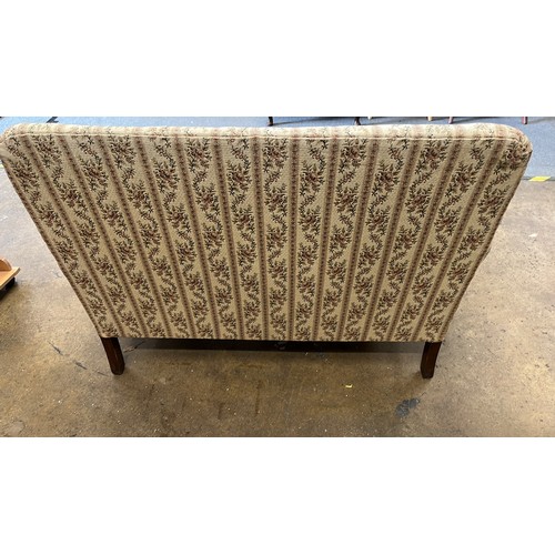 317 - TWO SEATER PARLOUR SOFA WITH INLAID DETAIL TO LEGS