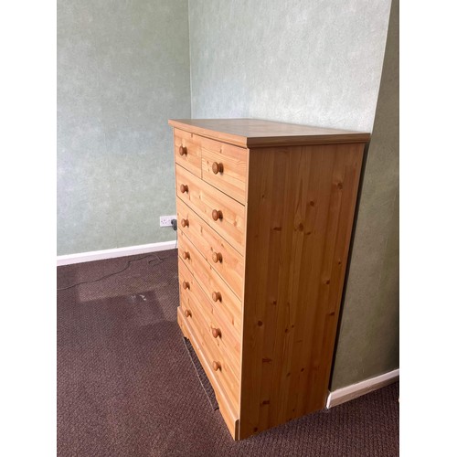 163 - PINE EFFECT CHEST OF DRAWERS