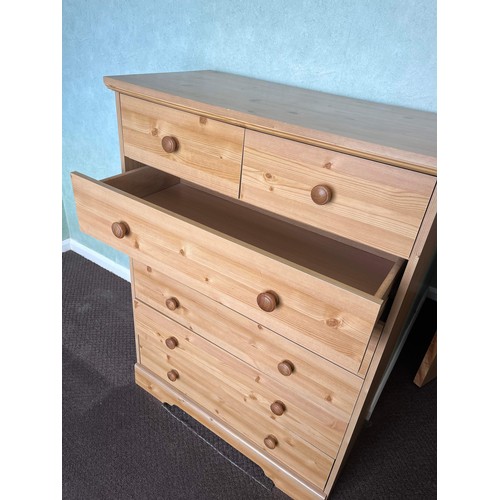 163 - PINE EFFECT CHEST OF DRAWERS