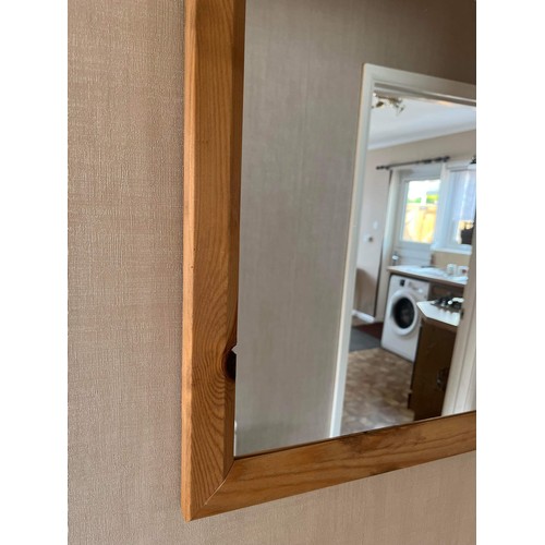 166 - PINE FRAMED WALL MIRROR