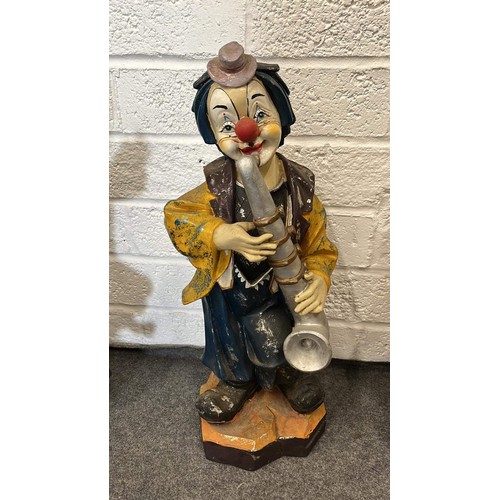 338 - THREE CLOWN FIGURES 60cm high