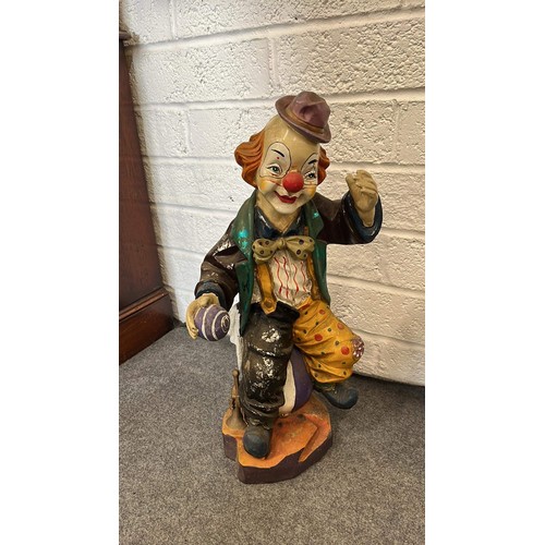 338 - THREE CLOWN FIGURES 60cm high