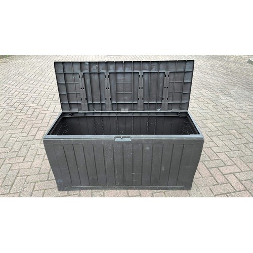 254 - BLACK PLASTIC GARDEN STORAGE