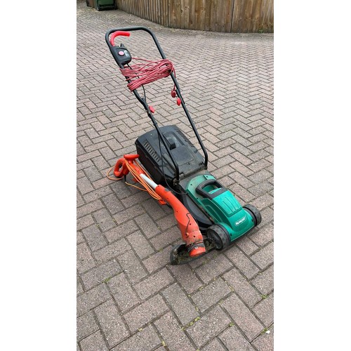 383 - ELECTRIC MOWER AND STRIMMER USED