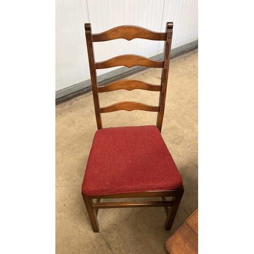 510 - ERCOL DINNING TABLE SET WITH SIX CHAIRS