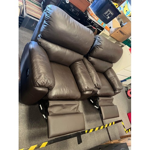 478 - TWO BROWN RECLINING ARM CHAIRS