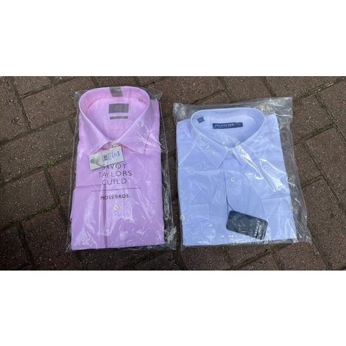 15 - Brand new MENS SHIRTS IN PINK AND WHITE including Moss Bros