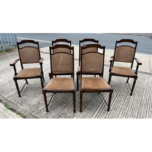 687 - SIX OAK FRAMED CHAIRS