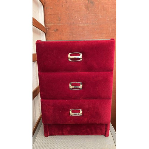 714 - RED BED SIDE CHEST OF DRAWERS