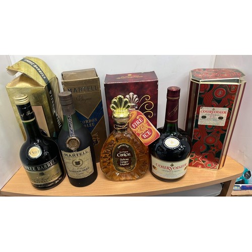 451A - FOUR BOTTLES OF MIXED COGNAC AND MORE