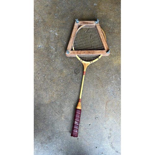 453A - VINTAGE RACKET AND PRESS FRAME