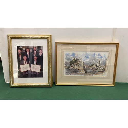 25 - FRAMED WATER COLOUR OF DEEPING ST JAMES SIGNED