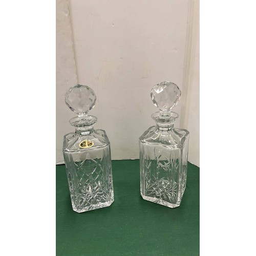 7 - TWO GLASS WHISKEY DECANTERS