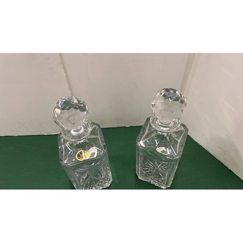 7 - TWO GLASS WHISKEY DECANTERS