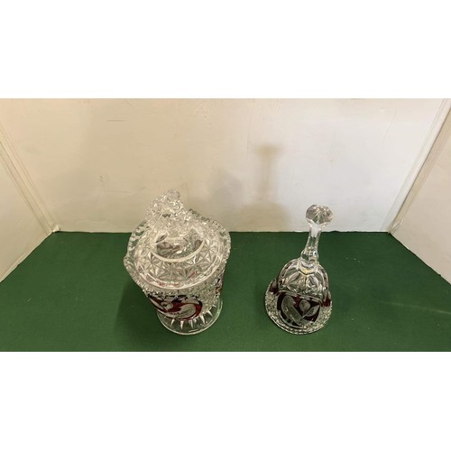 6 - GLASS URN AND BELL