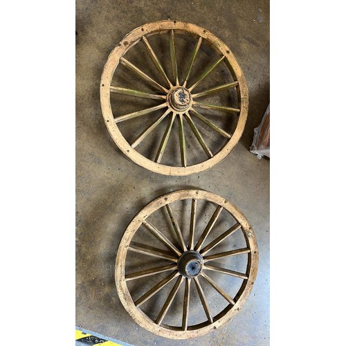 135 - PAIR OF ORNAMENTAL SMALL CART WHEELS 70CM