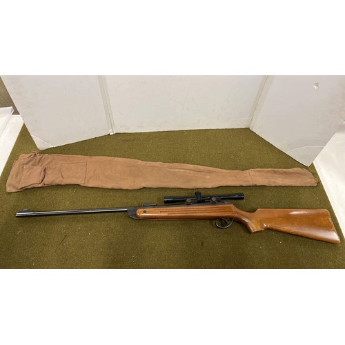 VINTAGE BSA AIR RIFLE WITH BEECH STOCK PLUS SIGHT SCOPE