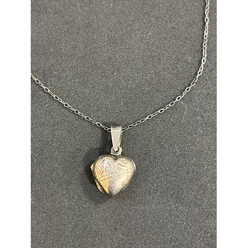 278 - Silver locket and necklace