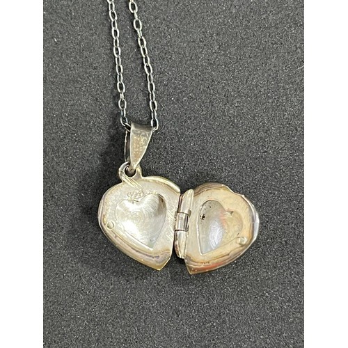 278 - Silver locket and necklace