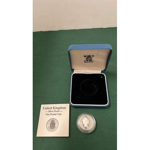 279 - 1988 SILVER PROOF £1 COIN BOXED WITH COA