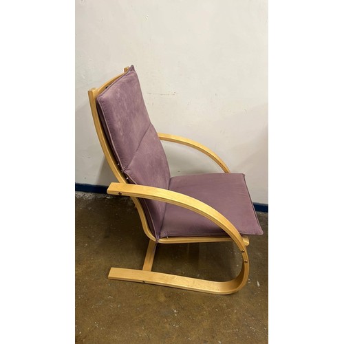 381 - ONE SPRING WOOD FRAMED CHAIR