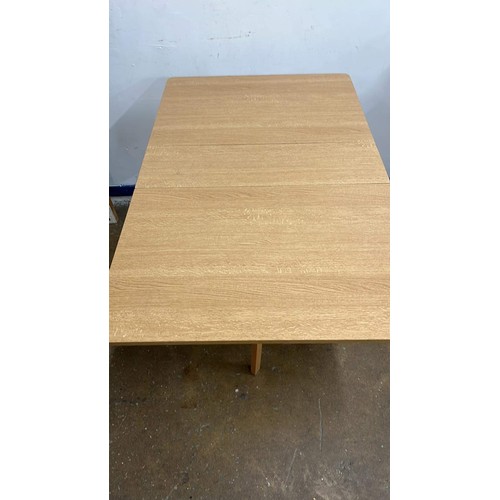 383 - NARROW OAK EFFECT DROP LEAF TABLE